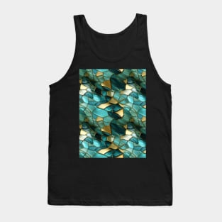 Funky Facade: Trompe-l’oeil Green Turquoise and Gold Tank Top